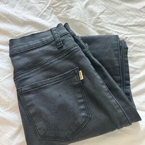Women's Black Faux Leather Jeans